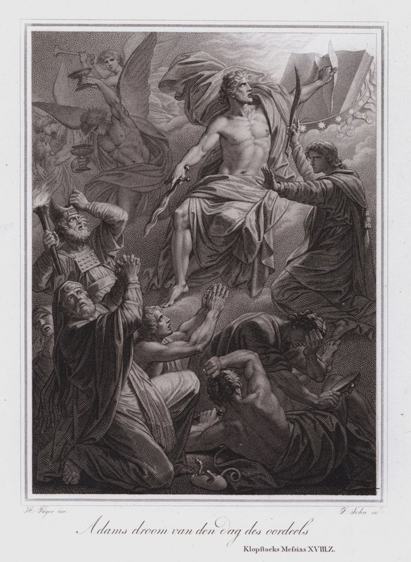 El sueño de Adán sobre el Día del Juicio (grabado) de German School