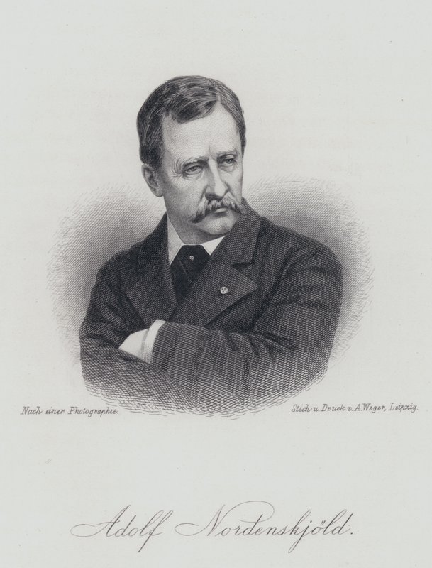 Adolf Erik Nordenskiold, geólogo, mineralogista y explorador ártico finlandés (grabado) de German School
