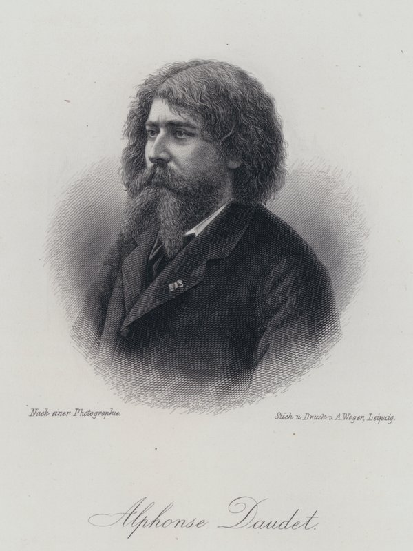 Alphonse Daudet, novelista francés (grabado) de German School