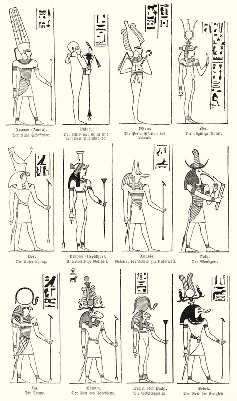 Dioses y diosas del Antiguo Egipto de German School