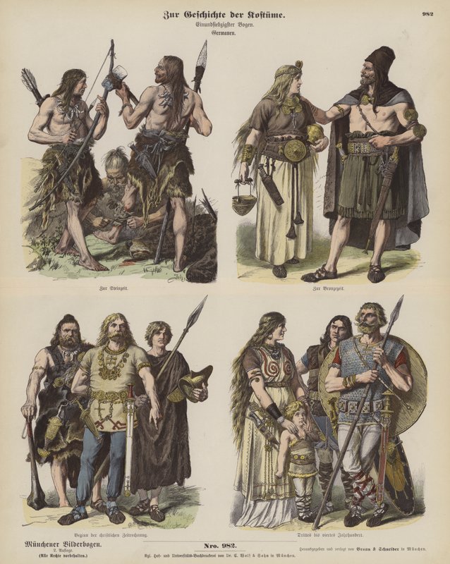 Trajes germánicos antiguos de German School
