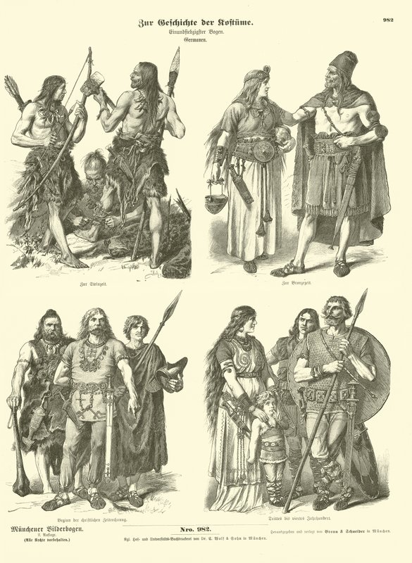 Trajes germánicos antiguos de German School