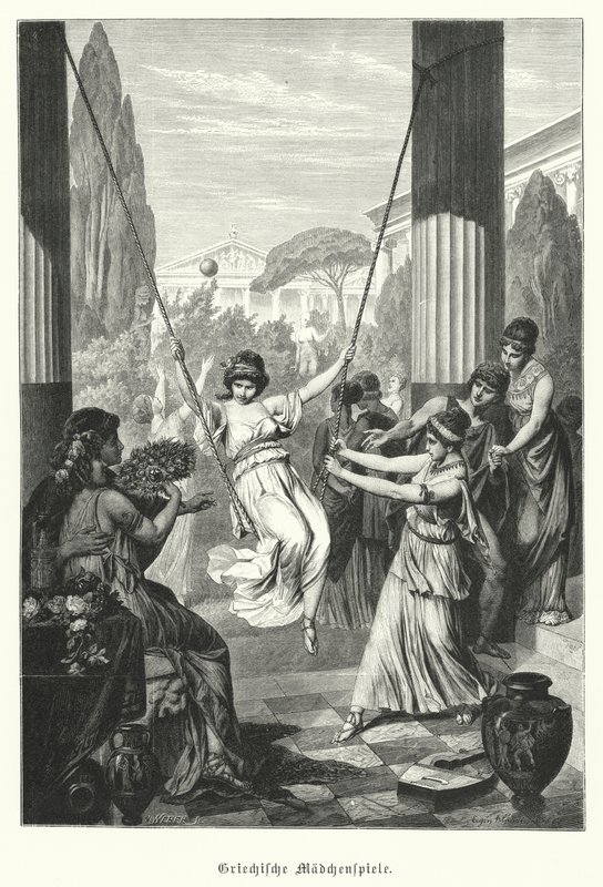 Niñas griegas antiguas jugando de German School
