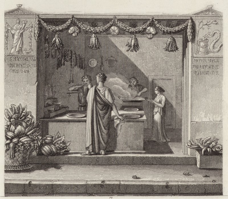 Tienda romana antigua. Ilustración para Bilder-Atlas de German School