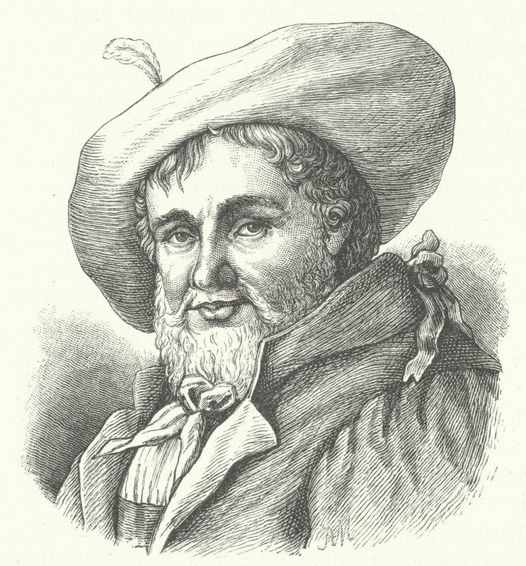 Andreas Hofer, líder de la Rebelión del Tirol contra la ocupación francesa durante la Guerra de la Quinta Coalición (grabado) de German School