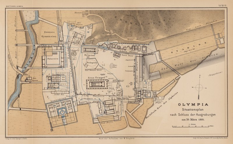 Mapa arqueológico de Olimpia de German School