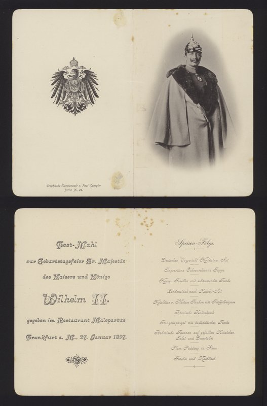 Banquete en honor del cumpleaños del Kaiser Guillermo II de Alemania, Frankfurt, 27 de enero de 1897 de German School