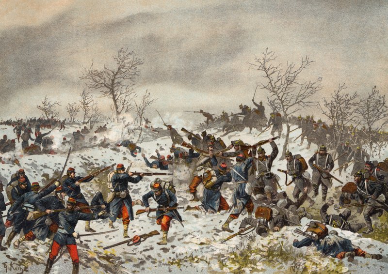 Batalla antes de Le Mans-Champagne, Guerra Franco-Prusiana, 11 de enero de 1871 de German School