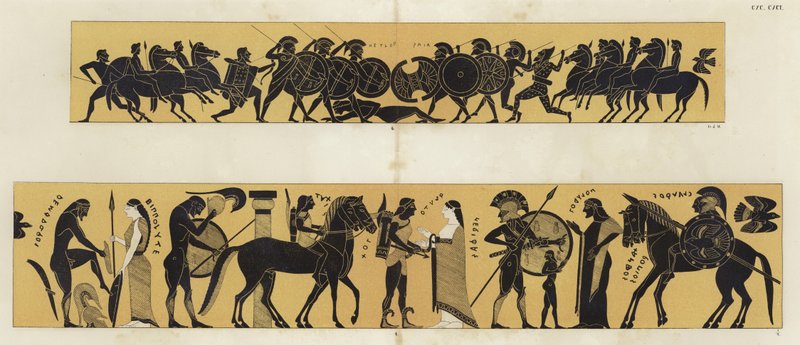 Escenas de batalla en la Antigua Grecia de German School
