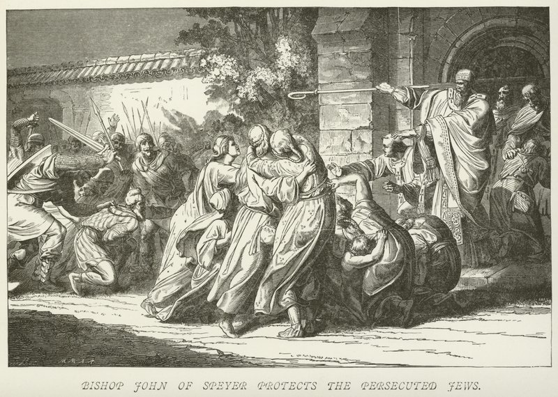 El obispo Juan de Speyer protege a los judíos perseguidos de German School
