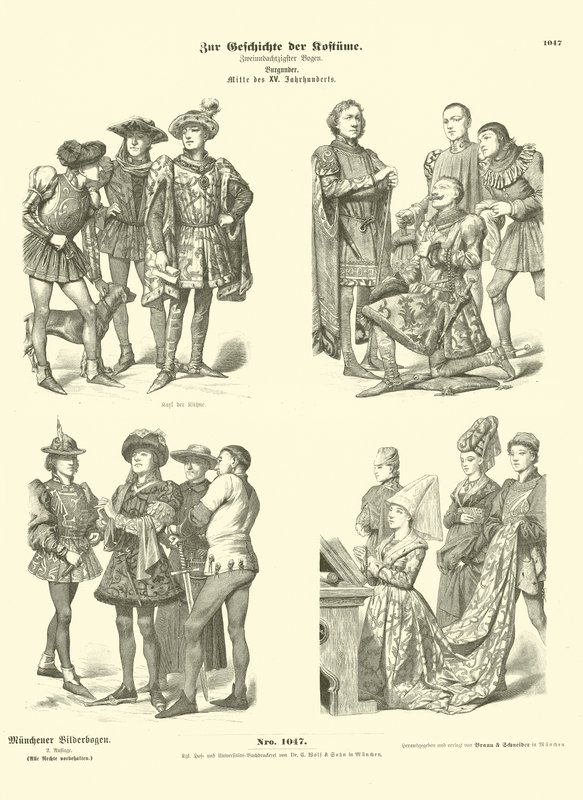 Trajes de Borgoña, mediados del siglo XV de German School