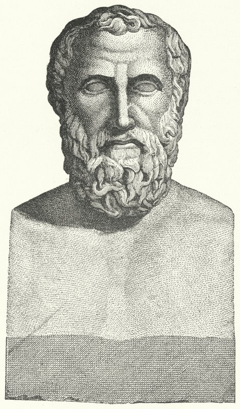 Busto del antiguo poeta griego Arquíloco de German School