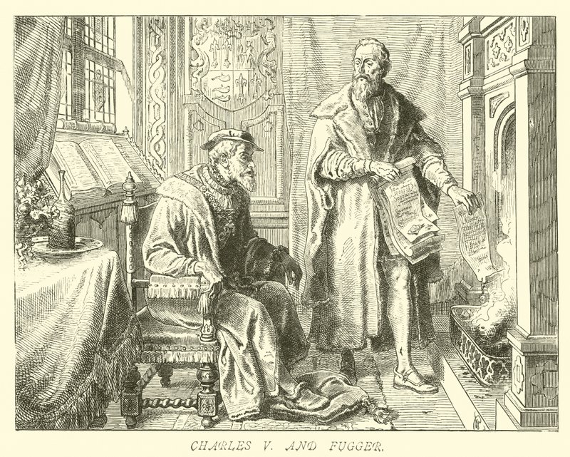 Carlos V y Fugger de German School