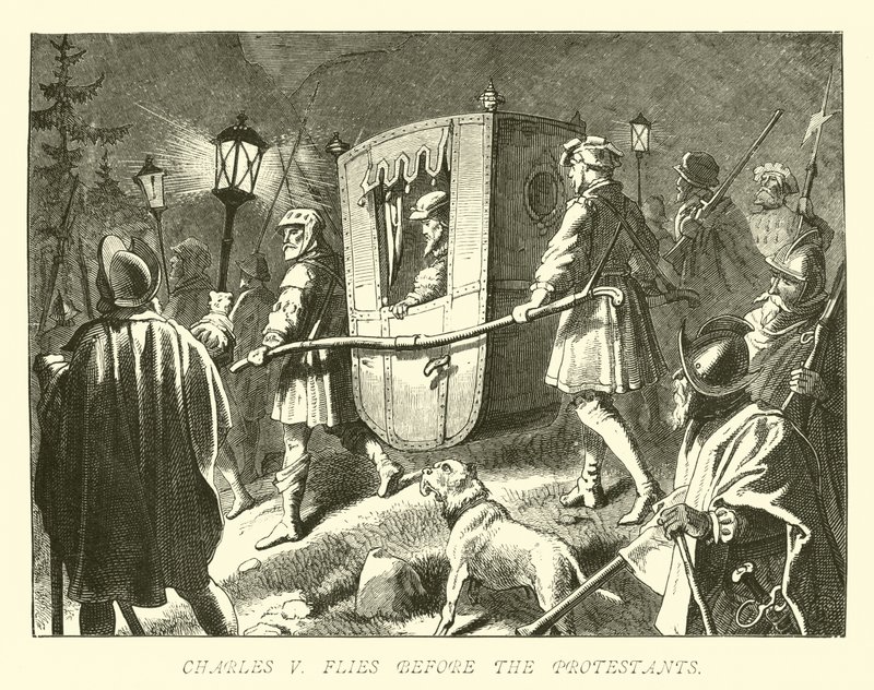 Carlos V huye ante los protestantes de German School