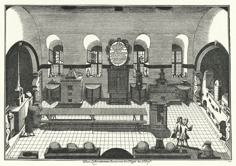 Laboratorio de química en la Universidad de Altdorf de German School