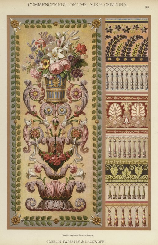 Comienzo del siglo XIX, Tapiz de Gobelinos y Encaje de German School