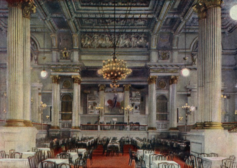 Sala de conciertos, Jardín Zoológico de Berlín, Alemania (litografia en color) de German School