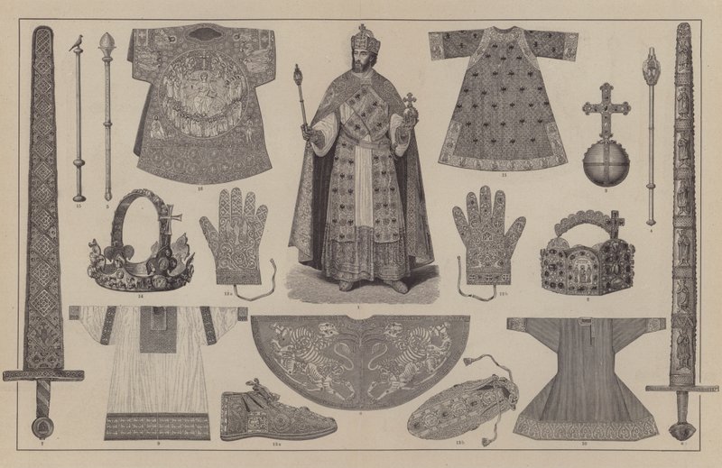 Traje de coronación y regalia del Sacro Emperador Romano de German School