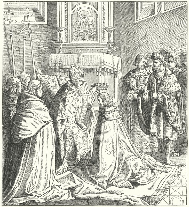 Coronación del emperador del Sacro Imperio Romano Germánico Federico III de German School