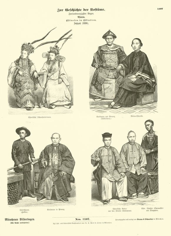 Traje de los chinos de las Indias Orientales, 1880 de German School