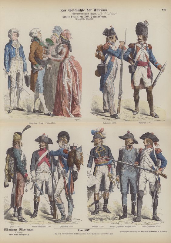 Trajes y uniformes militares de la Francia Republicana de German School
