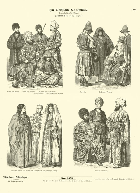 Trajes de Asia Central, finales del siglo XIX de German School