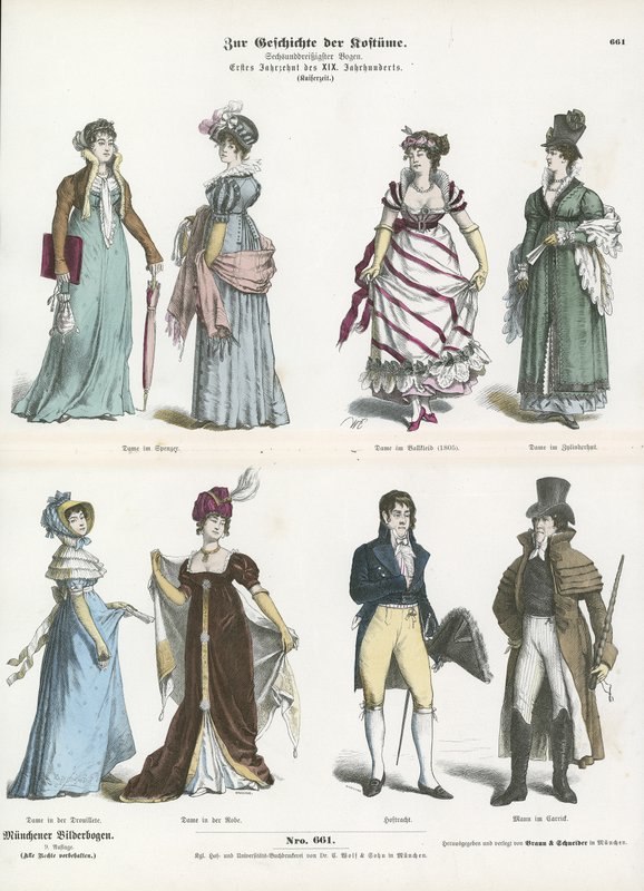 Trajes de los años 1800 de German School