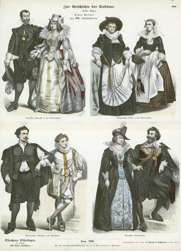 Trajes de los Países Bajos, principios del siglo XVII de German School