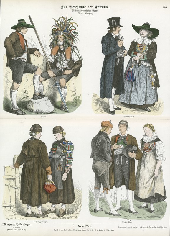 Trajes del Tirol, siglo XIX de German School