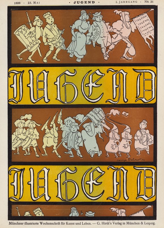 Ilustración de portada para la revista Jugend, 1896 de German School