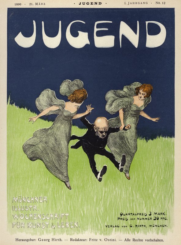 Ilustración de portada para la revista Jugend, 1896 de German School