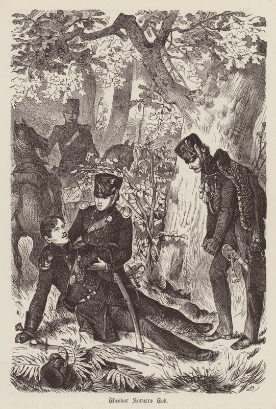 Muerte del poeta y soldado alemán Theodor Koerner de German School