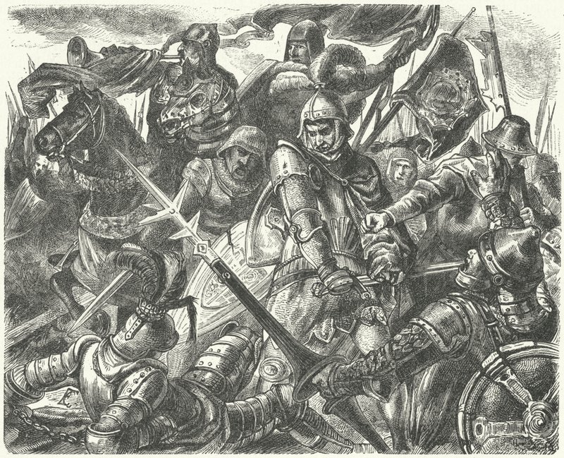 Muerte de Pedro de Castilla a manos de Enrique de Trastámara de German School