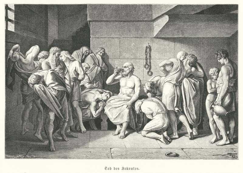 Muerte del filósofo griego Sócrates, 399 a.C. de German School