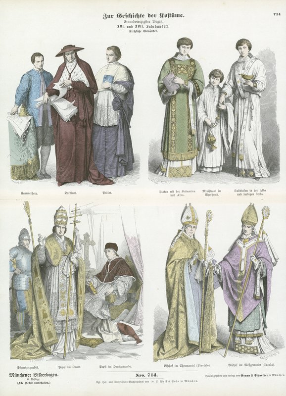 Trajes eclesiásticos, siglos XVI y XVII de German School