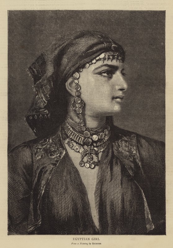 Niña egipcia (grabado) de German School