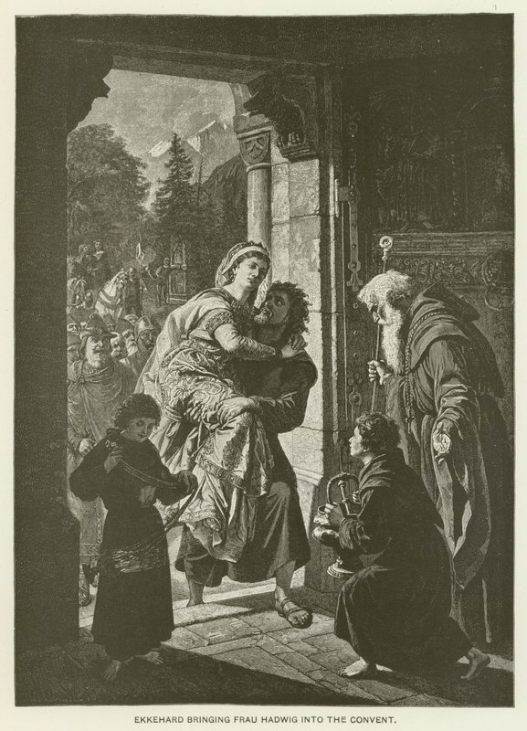Ekkehard llevando a Frau Hadwig al convento de German School