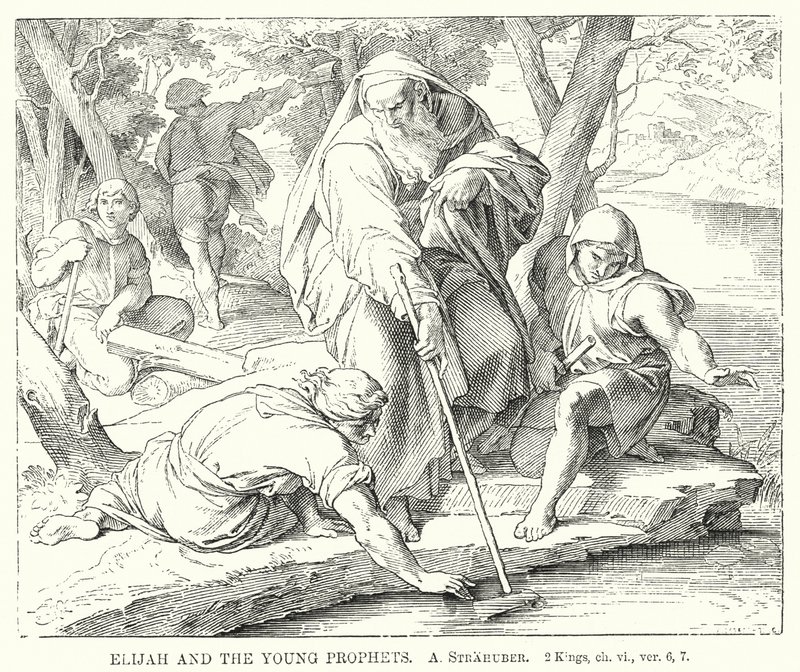 Elías y los jóvenes profetas, 2 Reyes, cap. vi, vers. 6, 7 de German School