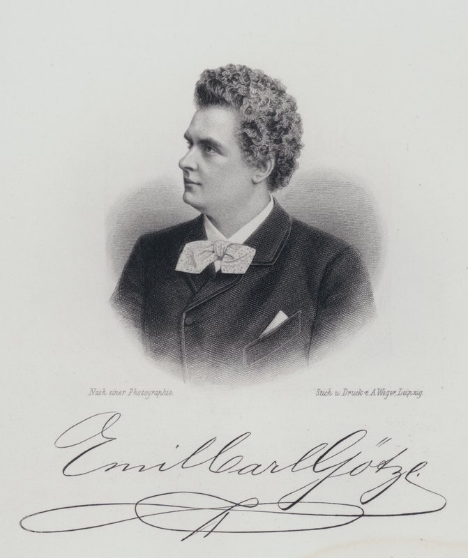 Emil Goetze, cantante de ópera alemán (grabado) de German School