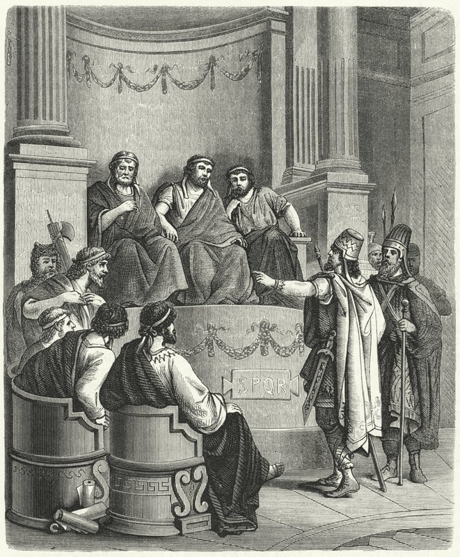 Emisarios de Eumenes II de Pérgamo ante el Senado Romano de German School