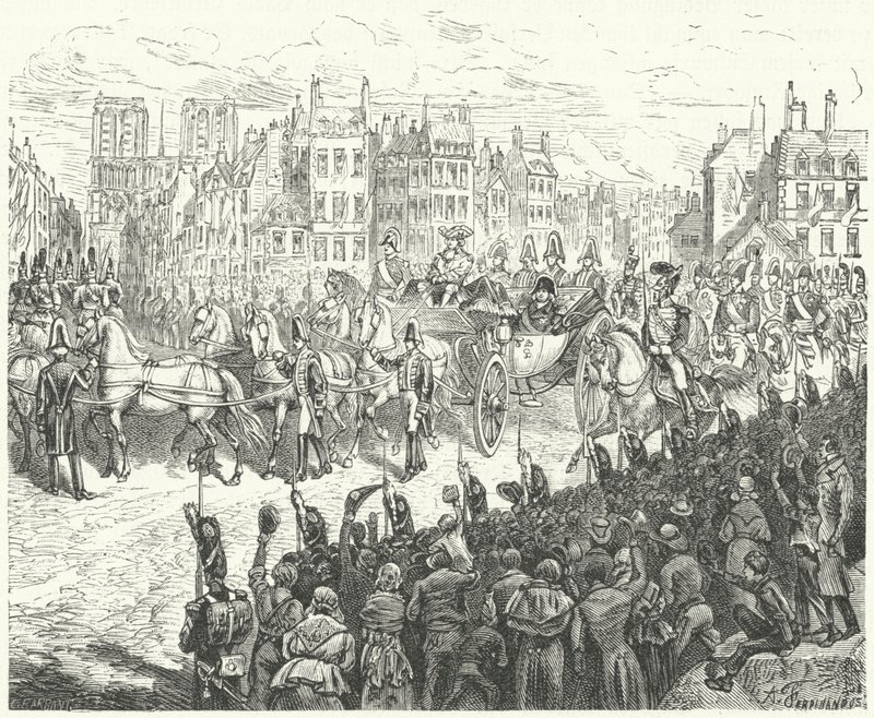 Entrada del Rey Luis XVIII en París de German School