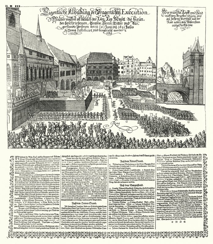 Ejecución de rebeldes contra el Sacro Emperador Romano Fernando II en Praga de German School