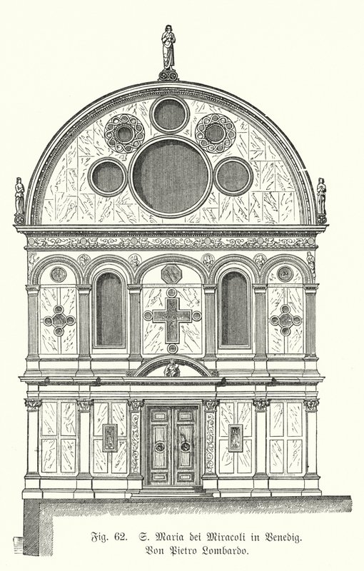 Fachada de la Iglesia de Santa Maria dei Miracoli, diseñada por Pietro Lombardo, Venecia, Italia de German School