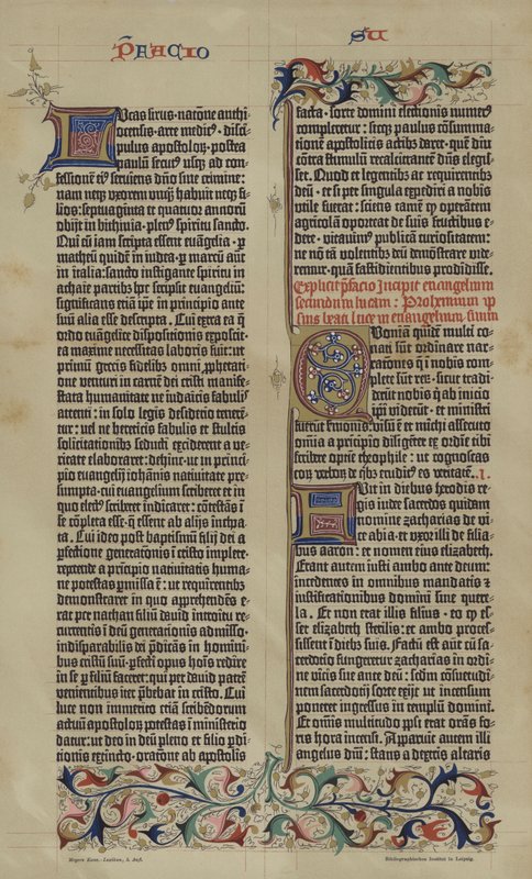 Facsímil de la Biblia latina de 42 líneas de Johannes Gutenberg de 1455 de German School