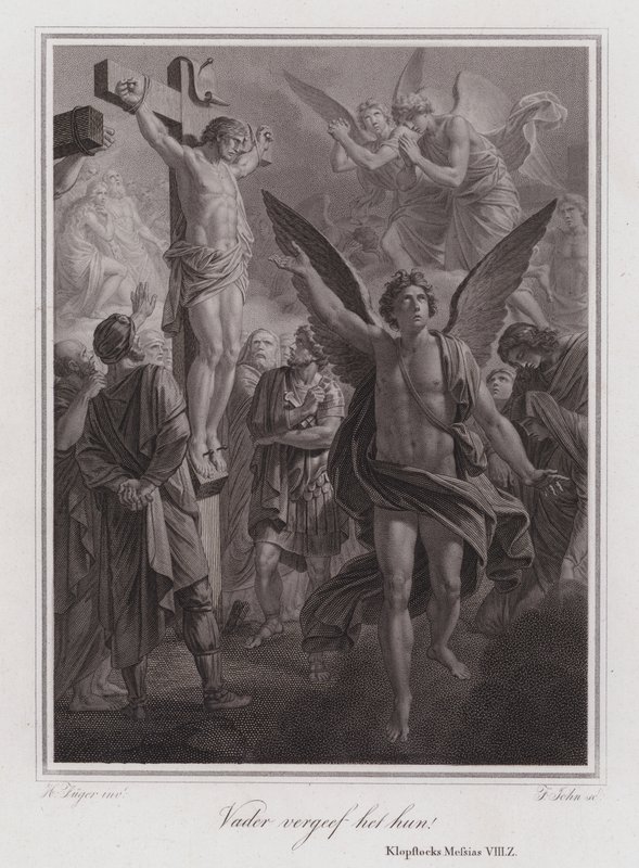 ¡Padre, perdónalos! Cristo en la Cruz (grabado) de German School