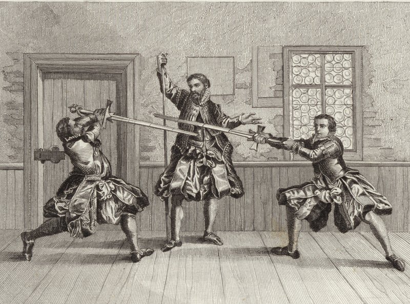 Ejercicio de esgrima de German School