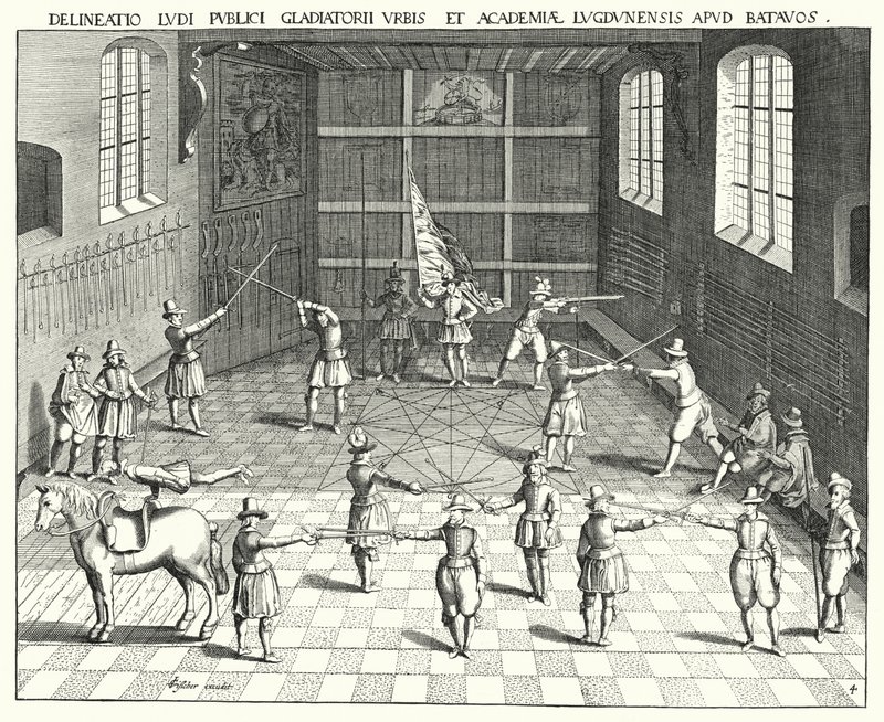 Sala de esgrima en la Universidad de Leiden de German School