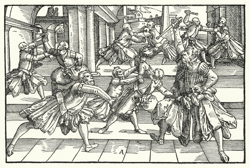 Escena de esgrima de German School