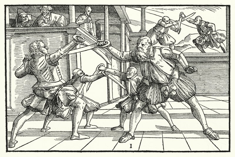 Escena de esgrima de German School