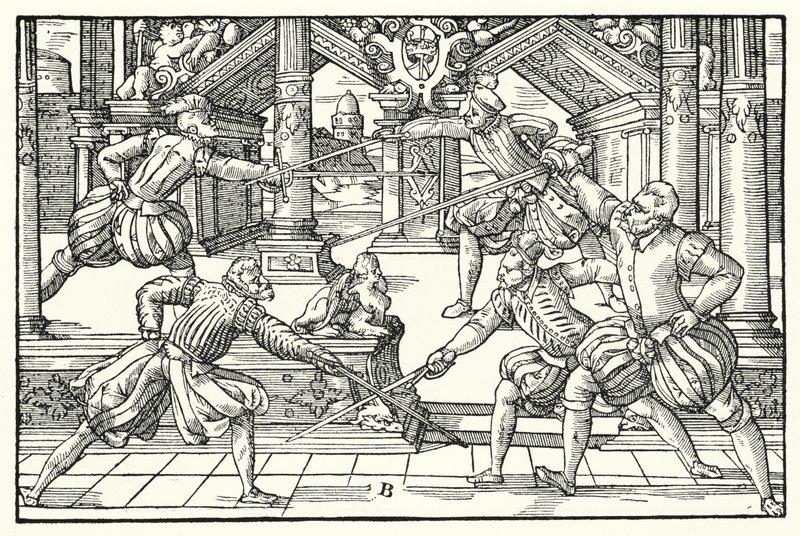 Escena de esgrima de German School